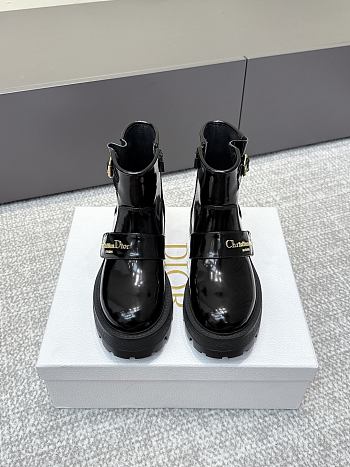 Dior D-Quest Ankle Boot Patent Black 4.5 cm