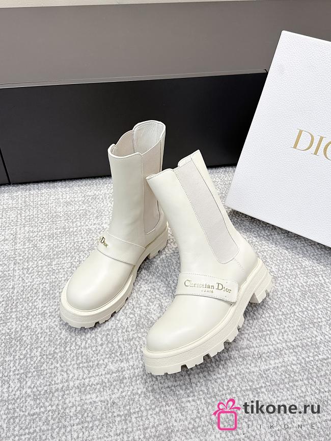 Dior D-Quest Ankle Boot White Calfskin 4.5cm - 1
