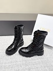 Dior D-Unit Ankle Boot Black Quilted Cannage Calfskin - 6