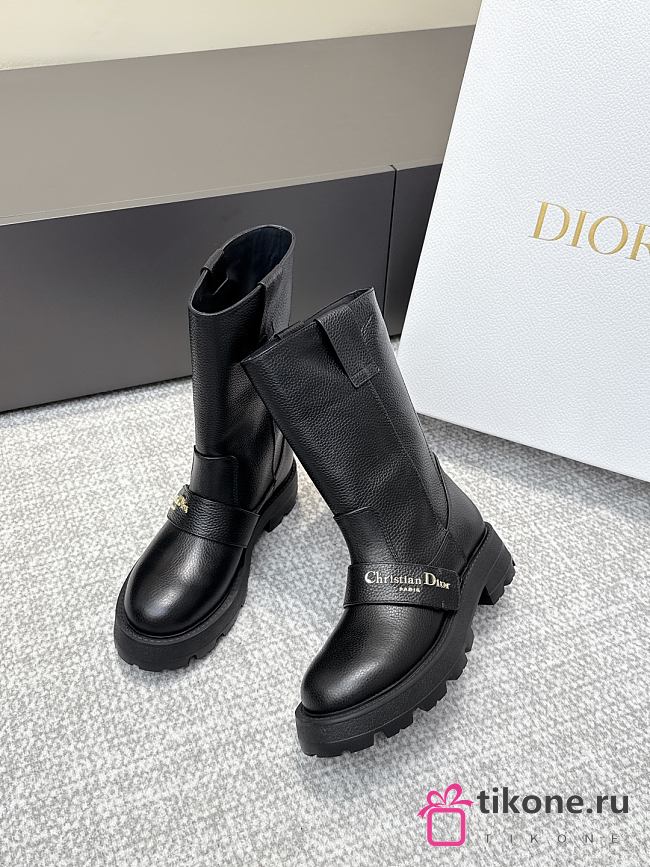 Dior D-Quest Boot Black Grained Calfskin - 1