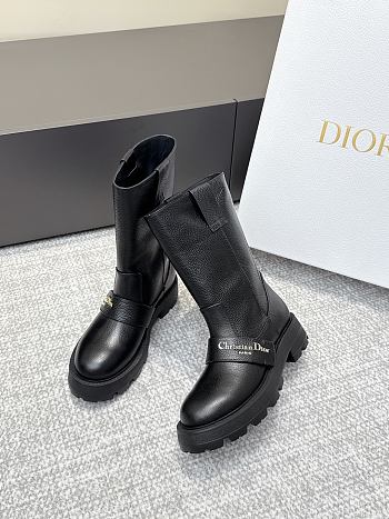 Dior D-Quest Boot Black Grained Calfskin