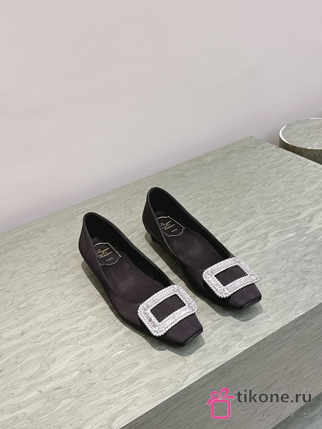 Roger Vivier Belle Vivier Ballerinas In Satin Black - 1