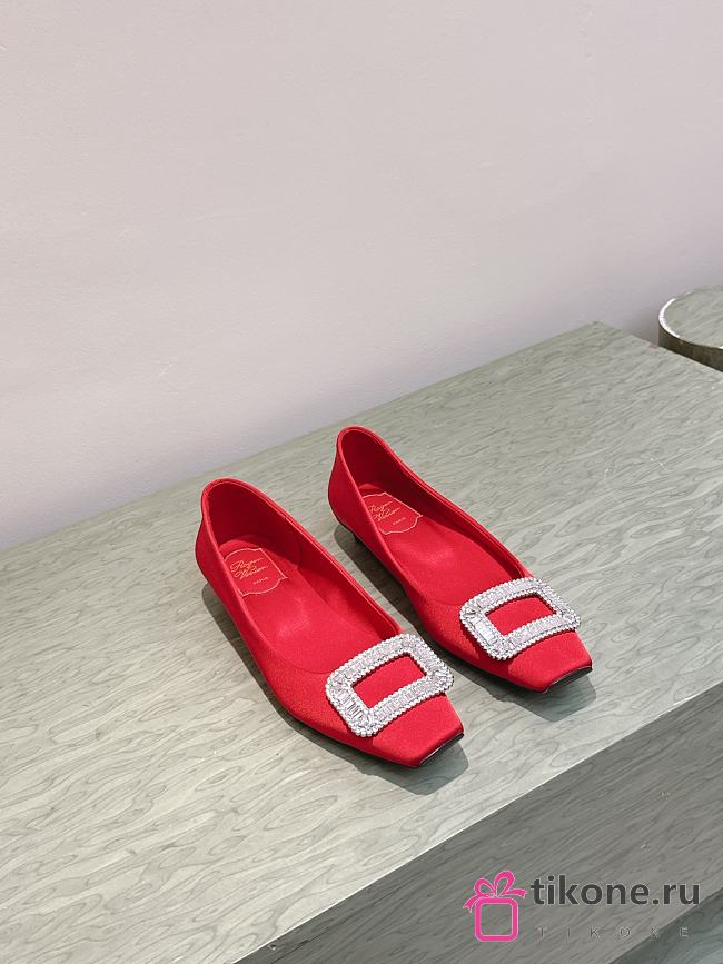 Roger Vivier Belle Vivier Ballerinas In Satin Red  - 1