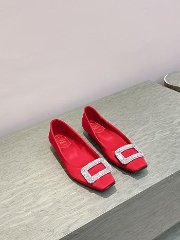 Roger Vivier Belle Vivier Ballerinas In Satin Red 