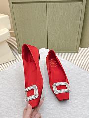 Roger Vivier Belle Vivier Ballerinas In Satin Red  - 4