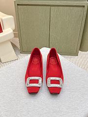 Roger Vivier Belle Vivier Ballerinas In Satin Red  - 2