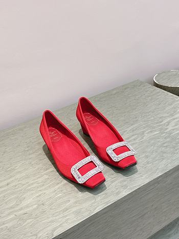 Roger Vivier Belle Vivier Pumps In Satin Red 4.5cm