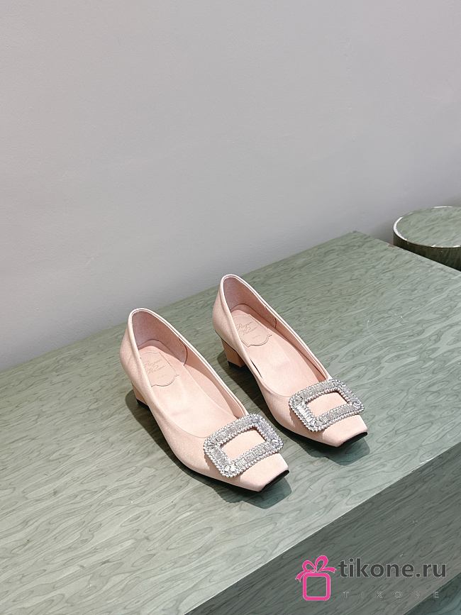 Roger Vivier Belle Vivier Pumps In Satin Beige 4.5cm - 1
