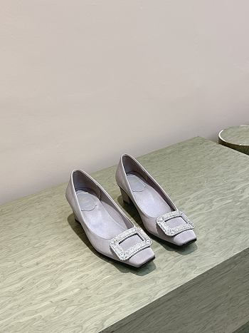 Roger Vivier Belle Vivier Pumps In Satin Gray 4.5cm
