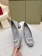 Roger Vivier Belle Vivier Pumps In Satin Gray 4.5cm - 3