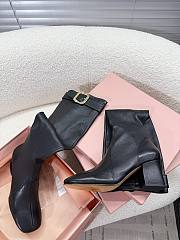 Miumiu Black Nappa Leather Boots With Buckle - 6