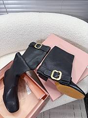 Miumiu Black Nappa Leather Boots With Buckle - 5