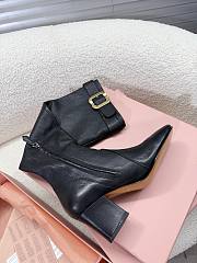 Miumiu Black Nappa Leather Boots With Buckle - 4