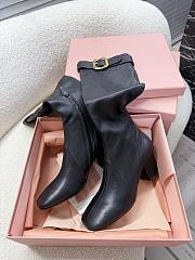 Miumiu Black Nappa Leather Boots With Buckle - 3