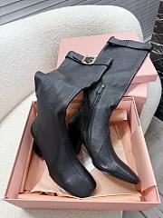Miumiu Black Nappa Leather Boots With Buckle - 2