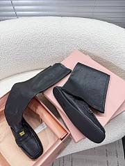 Miumiu Black Ruches Nappa Leather Boots - 3