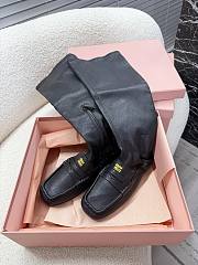 Miumiu Black Ruches Nappa Leather Boots - 2