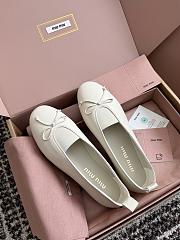 Miumiu Elan Nappa Leather Ballerinas Ivory - 2