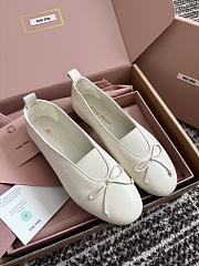 Miumiu Elan Nappa Leather Ballerinas Ivory - 3