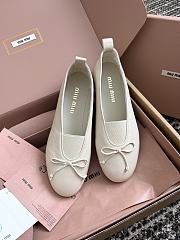 Miumiu Elan Nappa Leather Ballerinas Ivory - 4