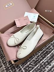 Miumiu Elan Nappa Leather Ballerinas Ivory - 6