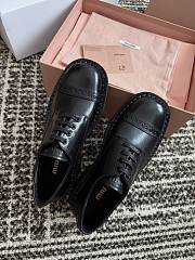 Miumiu Black Leather Brogue Shoes 35mm - 6