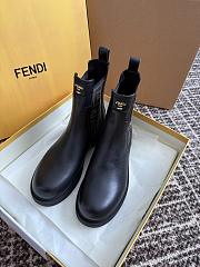  Fendi Filo Black Leather And FF Fabric Biker Jacket - 2