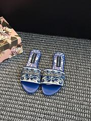 Dolce&Gabbana Embroidered Slides Blue - 1