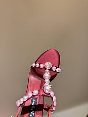 Dolce&Gabbana Bejeweled Satin Sandals With Pearl Embroidery Red 90mm - 3