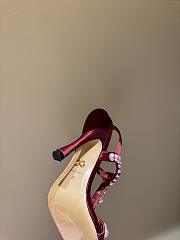 Dolce&Gabbana Bejeweled Satin Sandals With Pearl Embroidery Red 90mm - 5