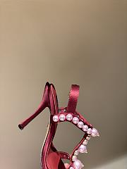 Dolce&Gabbana Bejeweled Satin Sandals With Pearl Embroidery Red 90mm - 6