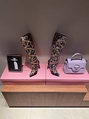 Dolce&Gabbana Cardinal Crystal Jacquard Knee High Boot In Multi - 3