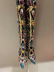 Dolce&Gabbana Cardinal Crystal Jacquard Knee High Boot In Multi - 2
