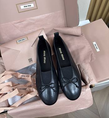 Miumiu Elan Nappa Leather Ballerinas Black