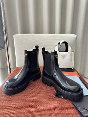 Prada Black Brushed Leather Booties 50mm - 5