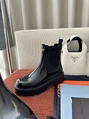 Prada Black Brushed Leather Booties 50mm - 3