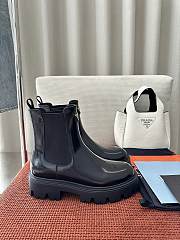 Prada Black Brushed Leather Booties 50mm - 4