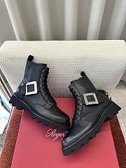 Roger Vivier Viv Rangers Truck Booties In Leather Black  - 6