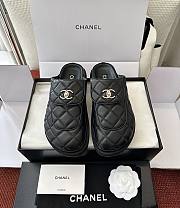 Chanel Black Quilted Leather CC Turnlock Platform Mules - 1