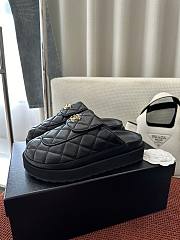 Chanel Black Quilted Leather CC Turnlock Platform Mules - 6