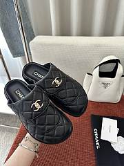 Chanel Black Quilted Leather CC Turnlock Platform Mules - 3