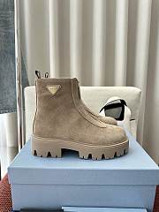 Prada Beige Brushed Suede Booties 50mm - 1