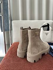 Prada Beige Brushed Suede Booties 50mm - 4