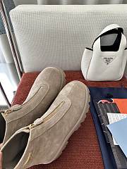 Prada Beige Brushed Suede Booties 50mm - 5