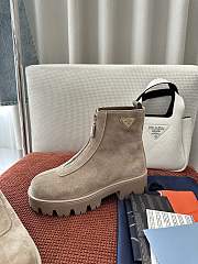 Prada Beige Brushed Suede Booties 50mm - 3