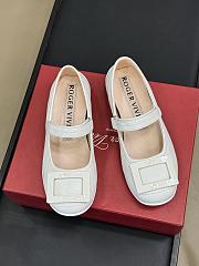 Roger Vivier Viv Low Mary Janes In Leather White - 1