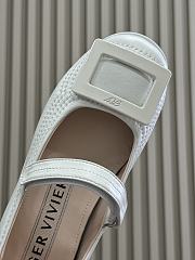 Roger Vivier Viv Low Mary Janes In Leather White - 3