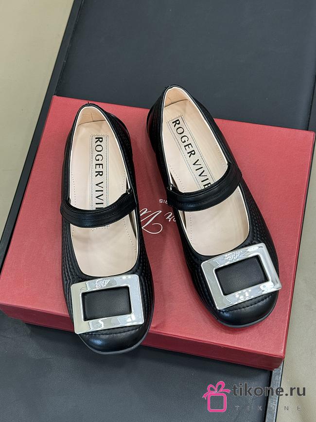 Roger Vivier Viv Low Mary Janes In Leather Black - 1