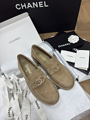 Chanel Moccasins Suede Kidskin Beige - 1