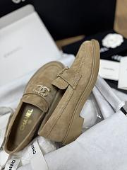 Chanel Moccasins Suede Kidskin Beige - 6